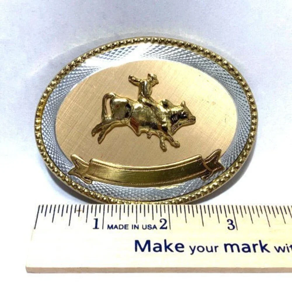 Belt Buckle Oval Bull Rider Rope Border Rodeo Western‎ Cowboy - Picture 7 of 8